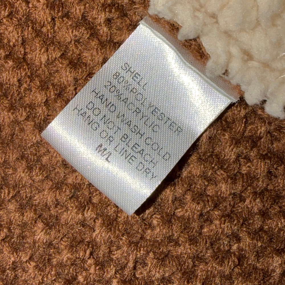 Orange Creek Sherpa Cardigan Coat M/L Brown Faux Suede Knit Boho Western Jacket - Picture 5 of 7